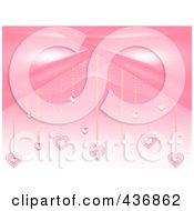 Royalty Free RF Clipart Illustration Of A Pink Valentine Background Of Heart Diamonds Suspended by elaineitalia
