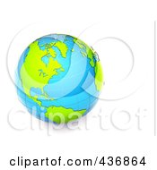 Poster, Art Print Of 3d Shiny Blue And Green Grid Globe