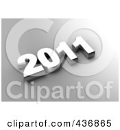 Royalty Free RF Clipart Illustration Of A 3d 2011 In Silver Over Gray by chrisroll