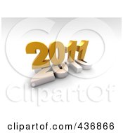 Royalty Free RF Clipart Illustration Of A 3d 2011 On Top Of 2010 Over Shaded White