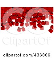 Royalty Free RF Clipart Illustration Of 3d Red Cubes Falling Over White by chrisroll