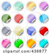 Poster, Art Print Of Digital Collage Of Peeling Round Colorful Stickers