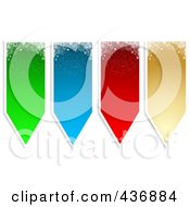Poster, Art Print Of Digital Collage Of Colorful Snowflake Banner Tags