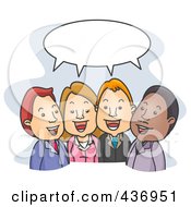 Poster, Art Print Of Business People Talking Under A Word Balloon