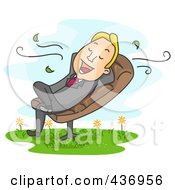 Poster, Art Print Of Happy Businessman Relaxing In A Chair Outdoors