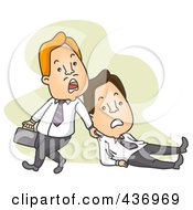 Poster, Art Print Of Business Man Dragging Another Man To Work Over Green