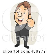 Royalty Free RF Clipart Illustration Of A Businessman Gesturing Ok Over Tan
