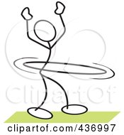 Poster, Art Print Of Stickler Stick Person Using A Hula Hoop - 3