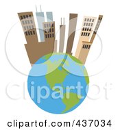 Poster, Art Print Of Tall City On Top Of A Globe