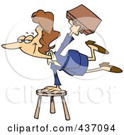 Poster, Art Print Of Versatile Businesswoman Balancing On A Stool