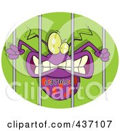 Purple Numbered Virus Behind Bars In An Oval