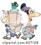 Poster, Art Print Of Cartoon Woman With A Credit Card Followed By Her Assistant Carrying Her Boxes
