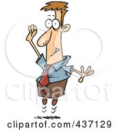 Royalty Free RF Clipart Illustration Of A Jumping Cartoon Businessman Volunteering by toonaday