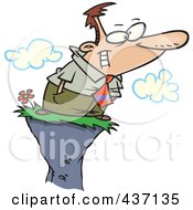 Royalty Free RF Clipart Illustration Of A Business Man Enjoying A View On A High Cliff