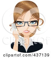 Poster, Art Print Of Dirty Blond Female Secretary Talking On A Phone