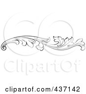 Royalty Free RF Clipart Illustration Of A Black And White Botanical Flourish Design Element 1 by pauloribau #COLLC437142-0129