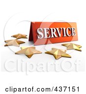 Poster, Art Print Of 3d Service Plaque With Five Golden Stars - 2