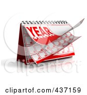 Royalty Free RF Clipart Illustration Of A 3d Year Desktop Calendar by Tonis Pan