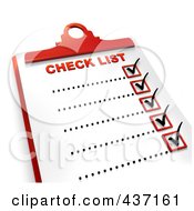 3d Complete Checklist On A Clipboard - 1