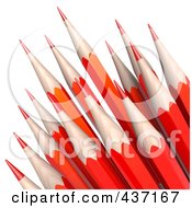 Poster, Art Print Of 3d Red Sharp Pencils Pointed Upwards
