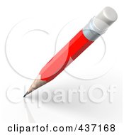 Royalty Free RF Clipart Illustration Of 3d Red Pencil Writing by Tonis Pan