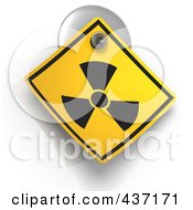 Poster, Art Print Of 3d Radioactive Warning Sign On A Suction Cup