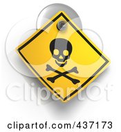 3d Poison Warning Sign On A Suction Cup