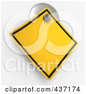 3d Blank Warning Sign On A Suction Cup
