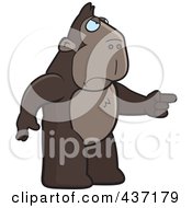 Poster, Art Print Of Angry Ape Standing And Pointing His Finger To The Right