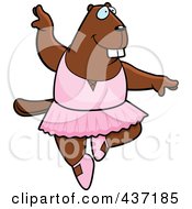 Royalty Free RF Clipart Illustration Of A Ballerina Beaver Dancing by Cory Thoman