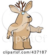Angry Jackalope Standing And Pointing His Finger To The Right