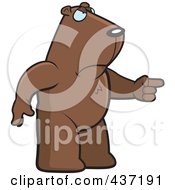 Poster, Art Print Of Angry Groundhog Standing And Pointing His Finger To The Right