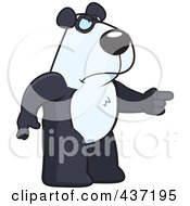 Poster, Art Print Of Angry Panda Standing And Pointing His Finger To The Right