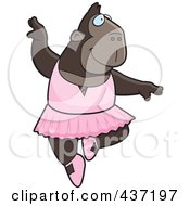 Royalty Free RF Clipart Illustration Of A Ballerina Ape Dancing by Cory Thoman