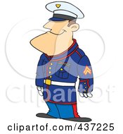 Royalty Free RF Clipart Illustration Of A Cartoon Man Standing Proud In Uniform by toonaday