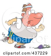 Royalty Free RF Clipart Illustration Of A Cartoon Snail Winning A Race Against An Unfit Man by toonaday