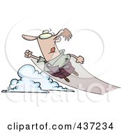 Poster, Art Print Of Cartoon Businessman Shooting Up And Away