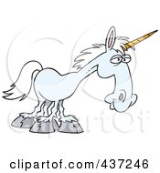 Royalty Free RF Clipart Illustration Of A Blue Unicorn