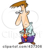 Royalty Free RF Clip Art Illustration Of An Unimpressed Cartoon Businessman With His Arms Folded by toonaday
