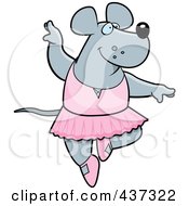 Royalty Free RF Clipart Illustration Of A Ballerina Rat Dancing by Cory Thoman