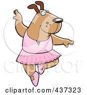 Royalty Free RF Clipart Illustration Of A Ballerina Dog Dancing by Cory Thoman