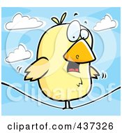 Royalty Free RF Clipart Illustration Of A Yellow Bird On A Weak Wire