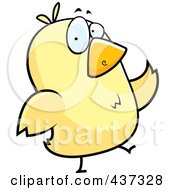 Royalty Free RF Clipart Illustration Of A Yellow Bird Walking