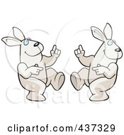 Royalty Free RF Clipart Illustration Of A Dancing Rabbit Couple