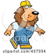 Poster, Art Print Of Builder Lion Walking