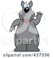 Royalty Free RF Clipart Illustration Of A Friendly Wolf Standing And Waving by Cory Thoman