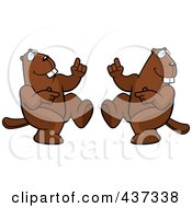 Royalty Free RF Clipart Illustration Of A Dancing Beaver Couple