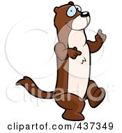 Royalty Free RF Clipart Illustration Of A Happy Weasel Dancing