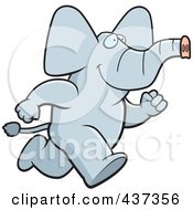 Royalty Free RF Clipart Illustration Of A Running Elephant