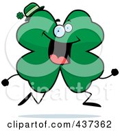 Royalty Free RF Clipart Illustration Of A Shamrock Clover Character Running